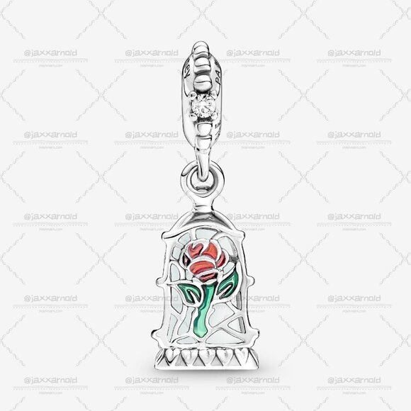 Pandora Disney Beauty and the Beast Enchanted Rose Dangle Charm - Picture 4 of 6